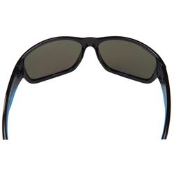 Seachoice Neptune Sunglasses Unisex Shiny Black Frame Blue Mirror Lens Polarized