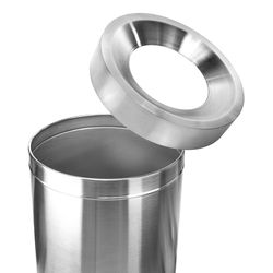 Alpine Industries 35 in. H X 24 in. W X 24 in. L Commercial Waste Receptacle 50 gal Silver