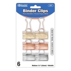 Bazic Products Medium Assorted Color Binder Clips 1 pk