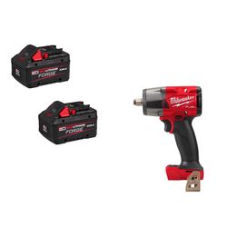 Milwaukee M18 FUEL 1/2 in Impact Wrench w 2PK FORGE 8Ah Batteries