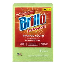 Brillo Estracell Medium Duty Antibacterial Sponge For All Purpose 8 in. L 6 pc