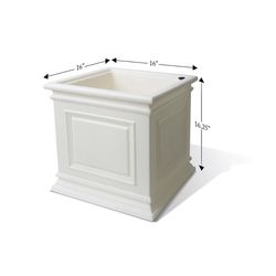 Algreen 16.25 in. H X 16 in. W X 16 in. D Plastic Covington Planter White