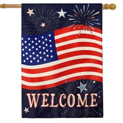 Briarwood Lane Celebrate America House Flag 28 in. W X 40 in. L