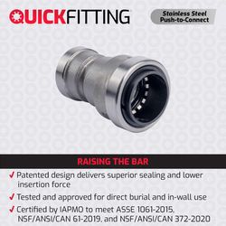 QuickFitting Slip Stainless Steel Reducing Coupling