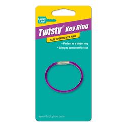 Lucky Line Nylon-Coated Cable Assorted Twisty Key Ring