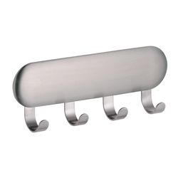 iDesign 4 Hook Brushed Stainless Steel Storage Hook/Strap 1 pk