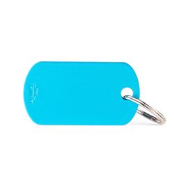 MyFamily Light Blue Military Tag Aluminum Cat/Dog Pet Tags Medium