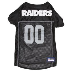 Pets First Black Oakland Raiders Dog Jersey Small