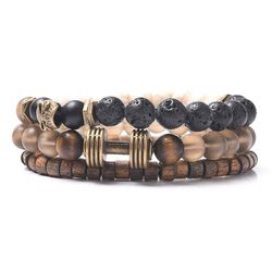 Mad Man Mens Wyatt Tribal Multicolored Bracelet Alloy/Stone