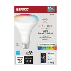 Satco Starfish BR30 E26 (Medium) Smart-Enabled LED Bulb Color Changing 65 Watt Equivalence 1 pk