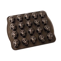 Nordic Ware 13 in. W X 11 in. L Skull Bites Cakelet Pan Bronze