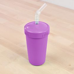 Re-Play Purple Plastic Lid w/Straw 10oz. Cup 1 pk