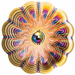 Spinfinity Designs Multi-color Stainless Steel 12 in. Gazing Sun Large Outdoor Spinner