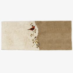 Avanti Linens Gilded Birds 30 in. L X 20 in. W Ivory Cotton Bath Rug