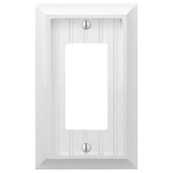Amerelle Cottage White 1 gang Compressed Composite Decorator Wall Plate 1 pk