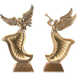 Good Tidings LED Gold Angels Figurine 14.5 in.