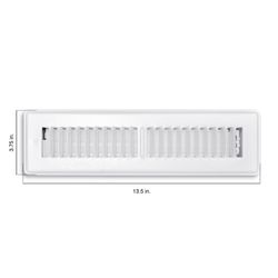 Tru Aire 2 in. H X 12 in. W 2-Way Powder Coat White Steel Floor Register