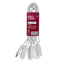 Ace Indoor 15 ft. L White Extension Cord 18/2 SPT-2