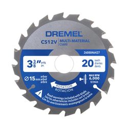 Dremel Blueprint 3-3/8 in. D X 15 mm Circular Saw Blade 20 teeth