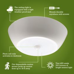 Mr. Beams White Battery Powered LED Motion Sensor Light 300 lm