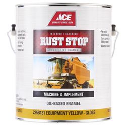 Ace Rust Stop Indoor and Outdoor Gloss Equipment Yellow Oil-Based Enamel Rust Prevention Paint 1 gal