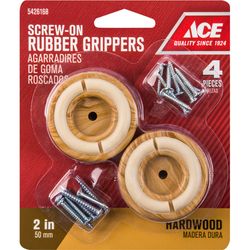 Ace Rubber Non-Slip Cup for Hardwood Floors Brown Round 2 in. W 4 pk