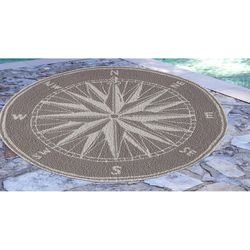Liora Manne Frontporch 5 ft. W X 5 ft. L Gray Novelty Polyester Area Rug
