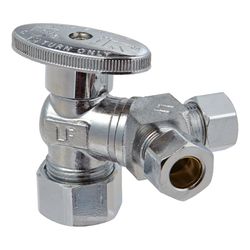 Ace 5/8 in. Compression in. X 3/8 in. Compression Brass Dual Shut-Off Valve
