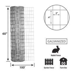 FarmGard 60 in. H X 100 ft. L Steel Welded Wire Fence Gray