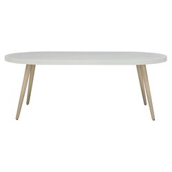 Signature Design by Ashley Seton Creek White Oval Stone Casual Dining Table