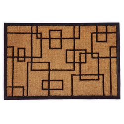 Calloway Mills Social Square 2 W X 3 L Black/Brown Rectangle Coir Door Mat