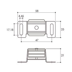 Richelieu 0.813 in. H X 2.28 in. W X 0.97 in. D Aluminum Metal Double Magnetic Catch