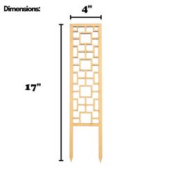 Mossify Tropical Squares 17 in. H X 4 in. W X 0.25 in. D Natural Wood Planter Trellis