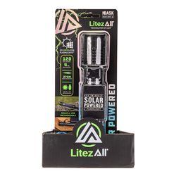 LitezAll 120 lm Black LED Rechargeable Solar Power Flashlight w/Bluetooth Speaker 18650 Battery