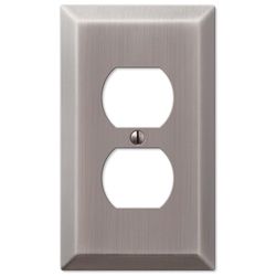 Amerelle Century Antique Nickel 1 gang Stamped Steel Duplex Wall Plate 1 pk