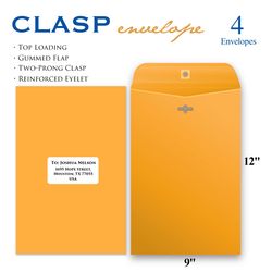 Bazic Products 9 in. W X 12 in. L Brown Envelopes 1 pk