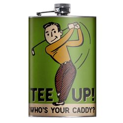 Lucky Jack 8 oz Stainless Steel Who's Your Caddy Hip Flask