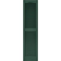 Builders Edge 60 in. H X 14.5 in. W Forest Green Louvered Vinyl Shutter 2 pk