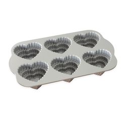 Nordic Ware 7 in. W X 12 in. L Tiered Heart Cakelet Pan Toffee