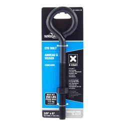 Wright 3/8 in. X 6 in. L Black Steel Eyebolt Nut Included
