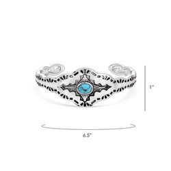 Montana Silversmiths Women's Montana Skies TQ Cuff Silver/Turquoise Bracelet One Size Fits Most