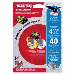 Diablo Steel Demon 4-1/2 in. Premium Zirconium Blend Bolt-On Flap Disc 40 Grit Ultra Coarse 1 pk