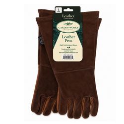 Garden Works L Leather Brown Gardening Gloves
