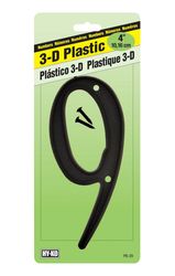 Hy-Ko 4 in. Black Plastic Nail-On Number 9 1 pc