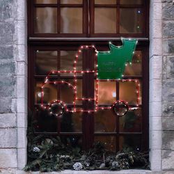 Celebrations LED Truck w/Tree Silhouette 15 in. Hanging Decor