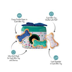 Pet Shop by Fringe Studio For Dog Assorted Plush All About the Gifts Dog Toy 1 pk