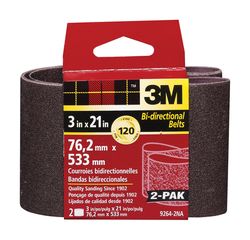 3M 21 in. L X 3 in. W Aluminum Oxide Sanding Belt 120 Grit Fine 2 pk