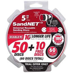 Diablo SandNet 5 in. Ceramic Blend Hook and Lock Sanding Disc 180 Grit Fine 50 pk