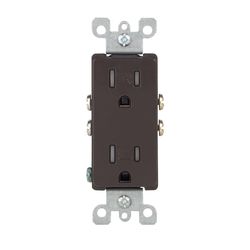 Leviton Decora 15 amps 125 V Duplex Brown Outlet 5-15R 1 pk