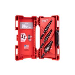 Milwaukee Shockwave Assorted High Speed Steel Impact Step Bit Set Quick-Change Hex Shank 3 pc